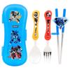 Tobot Extreme Stainless Steel Spoon + Fork + Correction Chopsticks + Case, Mixed Colors, 1 Set
