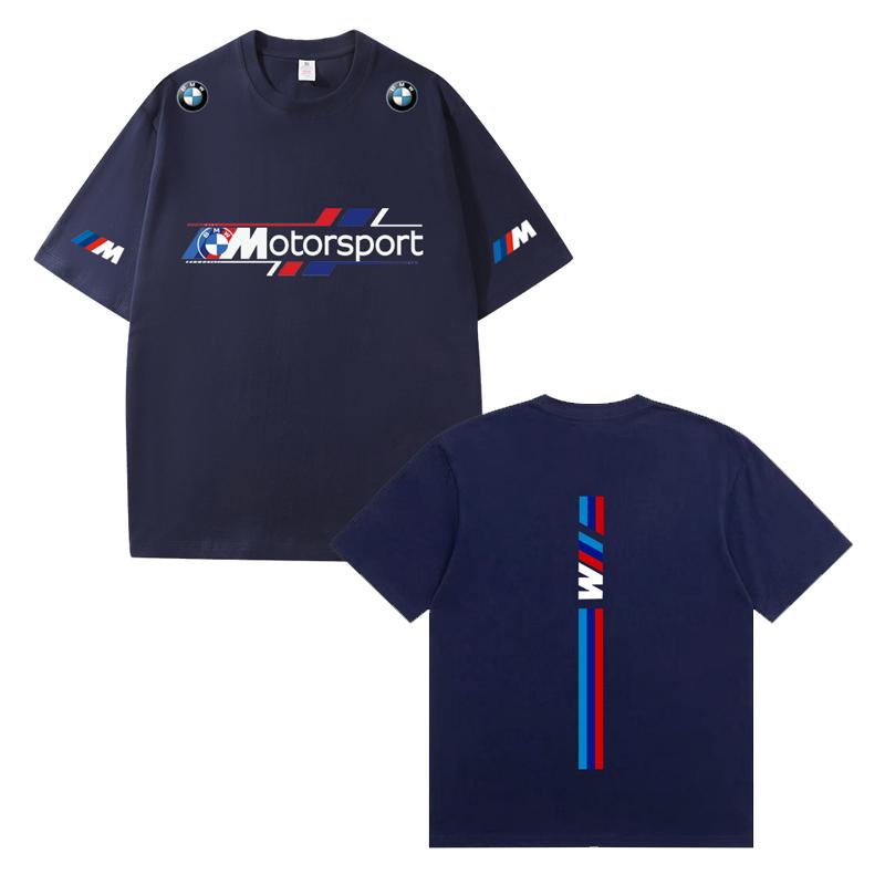 MINISO Летняя унисекс футболка BMW Motorsport 2026 - 100% хлопок, повседневная одежда