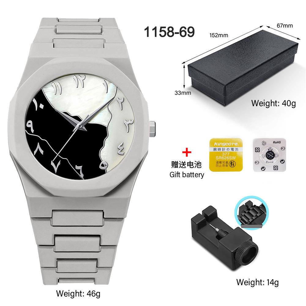 Classic Men's Watch Plastic Granular Belt Business Exquisite Waterproof Explosive Matte Oil Quartz Watch Fashion