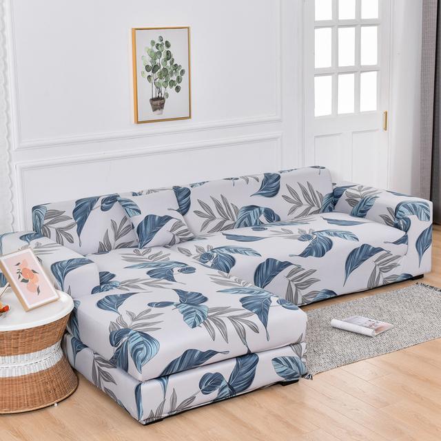 Чехлы для диванов L-образной формы с принтом, защита для дивана в гостиной, эластичные эластичные чехлы против пыли для углового дивана, чехол