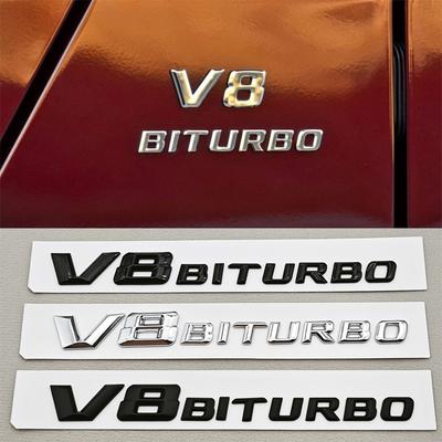 3D ABS Хромированный Логотип V8 BITURBO Эмблема Наклейка на Крыло Автомобиля Боковая Накладка Для Benz AMG C63S C63 E63 G63 G500 Аксессуары