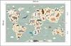 Photomural Colorful World Map Washable Fleece 254x184