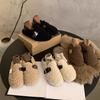 Faux Fur Lamb Wool Shoes Female External Wear Fall Winter Retro Casual Comfortable Fashion Flat Bottom One Foot Stirrup Bean Shoes Padded Cotton Shoes