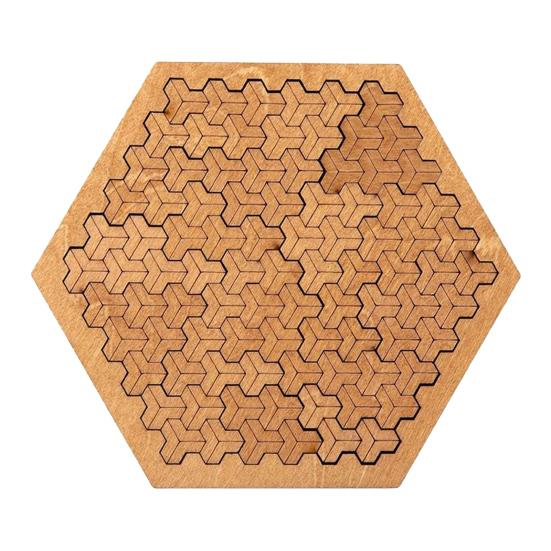 Wooden Fractal Tray Jigsaw Puzzle with Frame Reverse Thinking Impossible Difficult Puzzle Challenge Game Kids Adults Educational Irregular Puzzle Toy