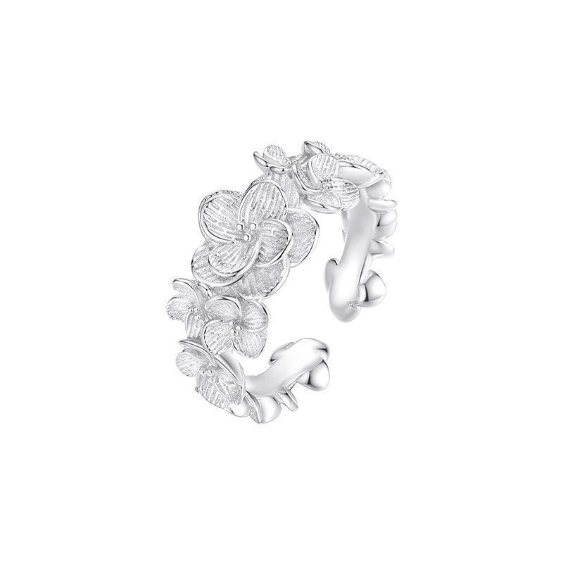925 Silver Rose Flower Ring For Women Unique Ins Fashion Light Luxury Personalized Gift