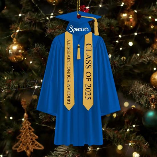 2D персонализированные украшения на выпускной класс 2025 года, подвесное украшение на выпускной с именем на год, акриловый сувенир на память о выпуске средней школы, колледжа, подарок