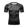 ORBU Compression Short Sleeve Gym with Printed Power Stretch and Undershirt for Fitness and Training 1 Men's T-Shirt Fabric, Breathable, Quick-Drying,