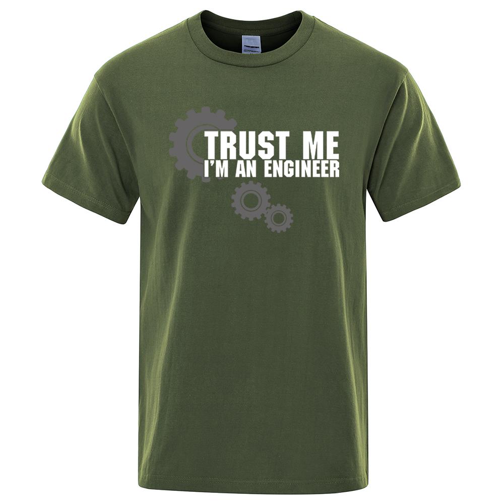 Cotton Tees Trust Me I'M Engineer Hip Hop Male T Shirt Oversized High Quality Tee Clothes Summer Street Cotton Casual Loose T-Shirts Men