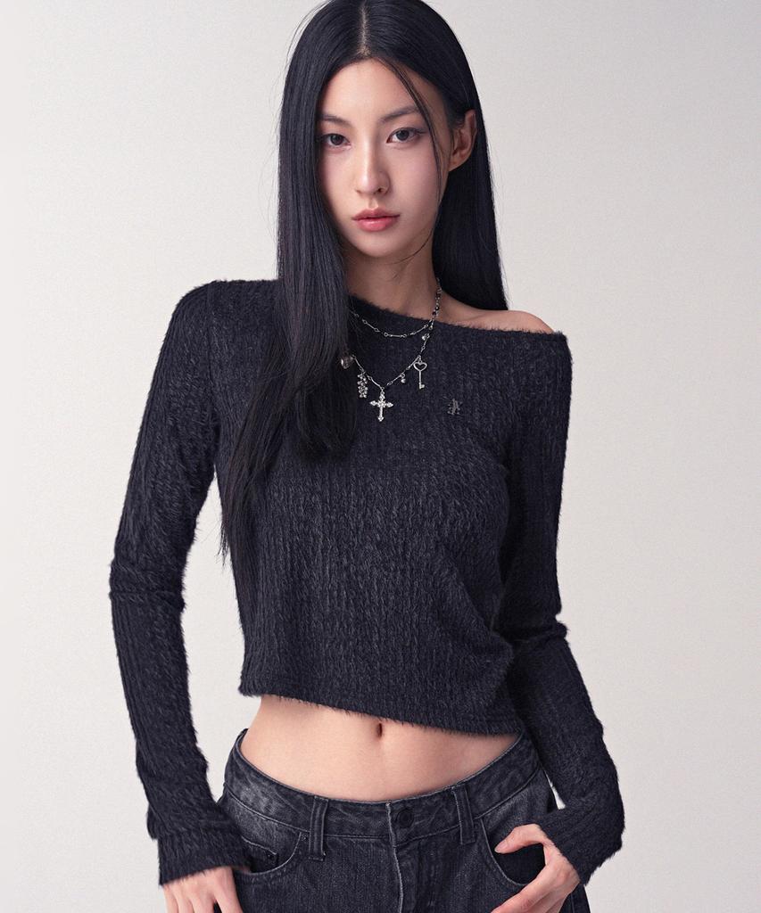 AVANDRESS Hazle Hairly Unbalanced Tee_4Colors