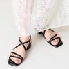 Narrow Strap Flat Sandals/Women's 52209 BLACK-M