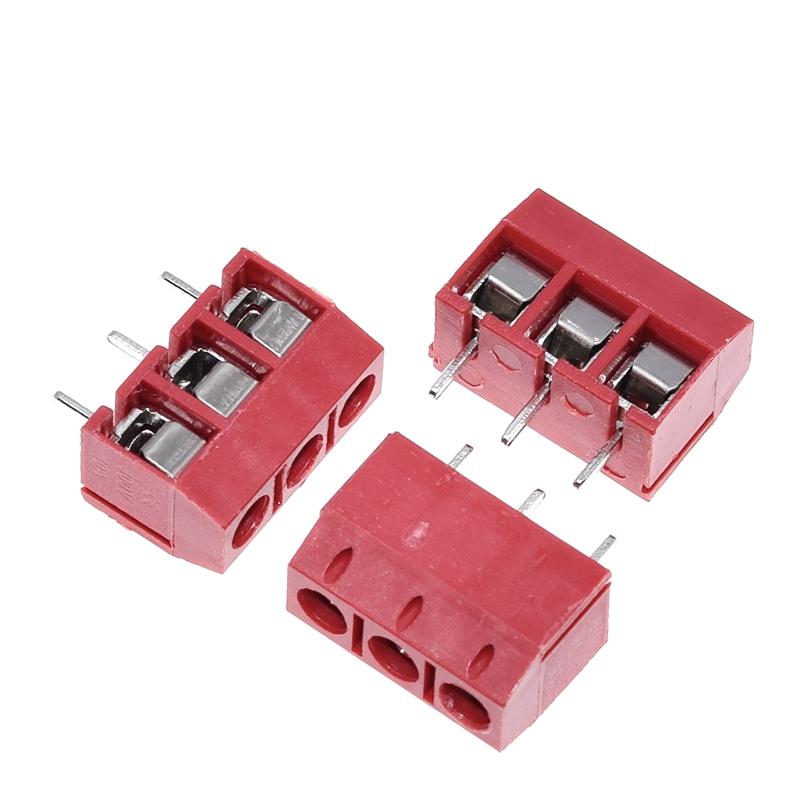 TZT 10/20/50PCS KF301- 3P screw 5.0mm terminal-block 3 Pin Spliceable terminal-block Connector Black Red And Blue