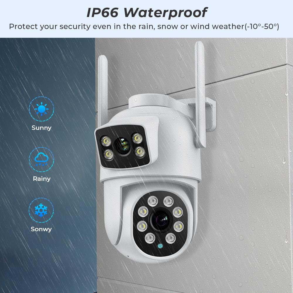 360° Dual-Screen Wireless Binocular Security Camera with Night Vision