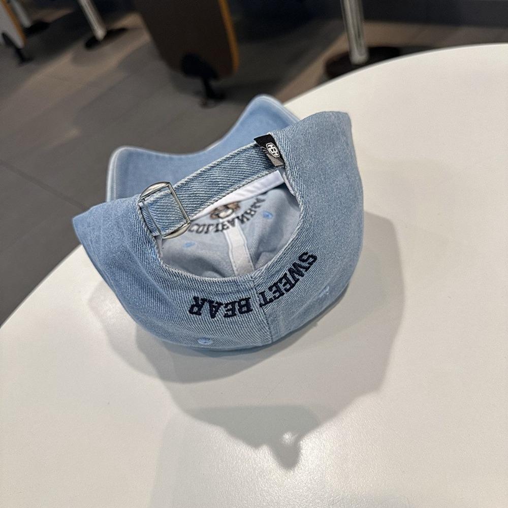 Embroidered Bear Baseball Hat Breathable Outdoor Sport Hat Casual Travel Sunshade Hat