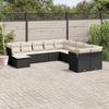VidaXL Garden Lounge Set 11 Pcs with Cushions Black Wicker 3250445