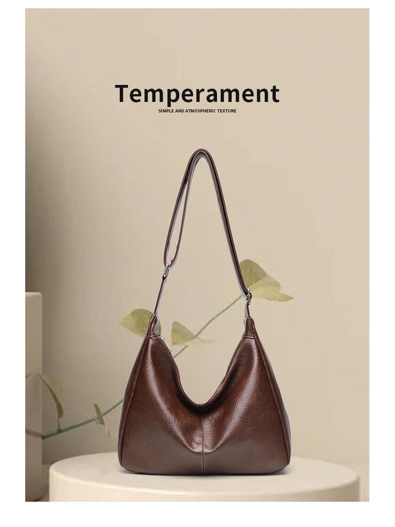 Женская сумка-мессенджер из мягкой кожи в стиле ретро 2025 года — вместительная универсальная сумка-тоут через плечо