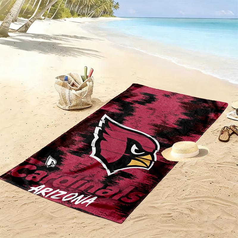 Пляжное полотенце с принтом Arizona Cardinals, Большое, Мягкое, Быстросохнущее, для Пляжа, Кемпинга, Плавания
