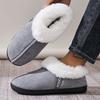 Fashion Fashion Faux Fur Cotton Slippers for Women Sewing Slip On Non Slip Plush Slippers Woman Soft Bottom Warm Cotton Shoes Mujer