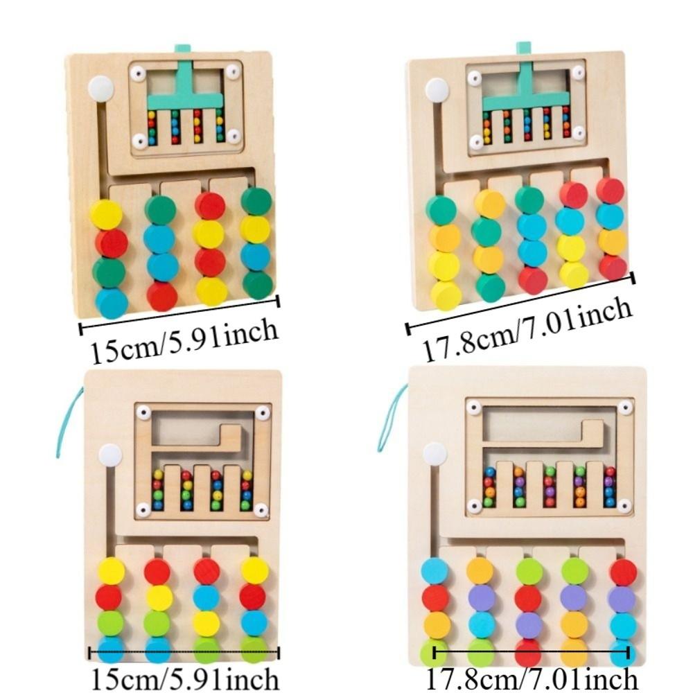 Wooden Montessori Sliding Puzzle Board Rolling Bead Wooden Rolling Toy Boy and Girl