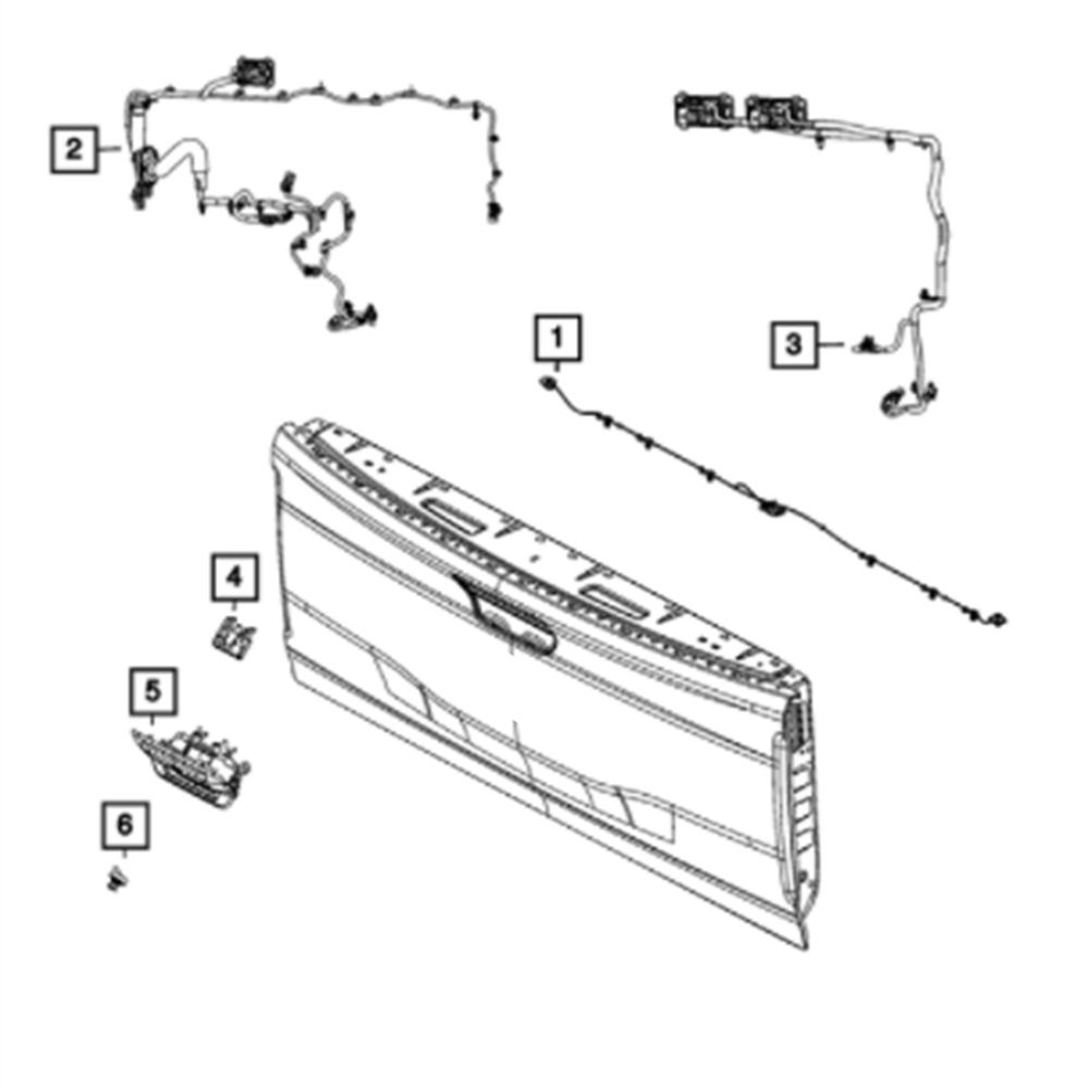 1× Tailgate Rear View Back Up Parking Camera 4672850AB For Ram 1500 DT 2021 2022