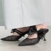 Elegant Sandals for Women, Spring/Summer 2025 New Sweet Bow Sparkling Flip-flops, Thin Heels, Toe Wraps and High Heels
