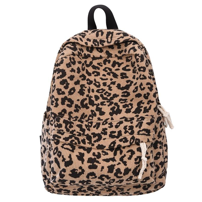 Street trend European and American leopard print school bag 2025 autumn and winter backpack for schoolgirls light casual commuter travel backpack