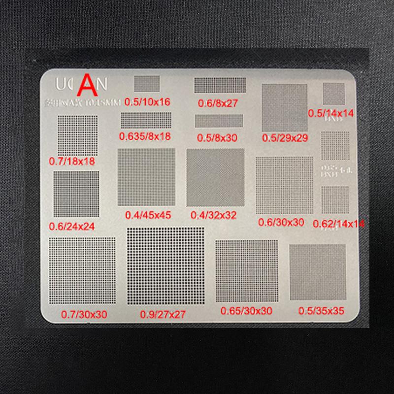 1/3Pcs High quality Universal BGA Reballing Stencil square hole Direct heating BGA Template for Mobile phone laptop CPU IC Chip
