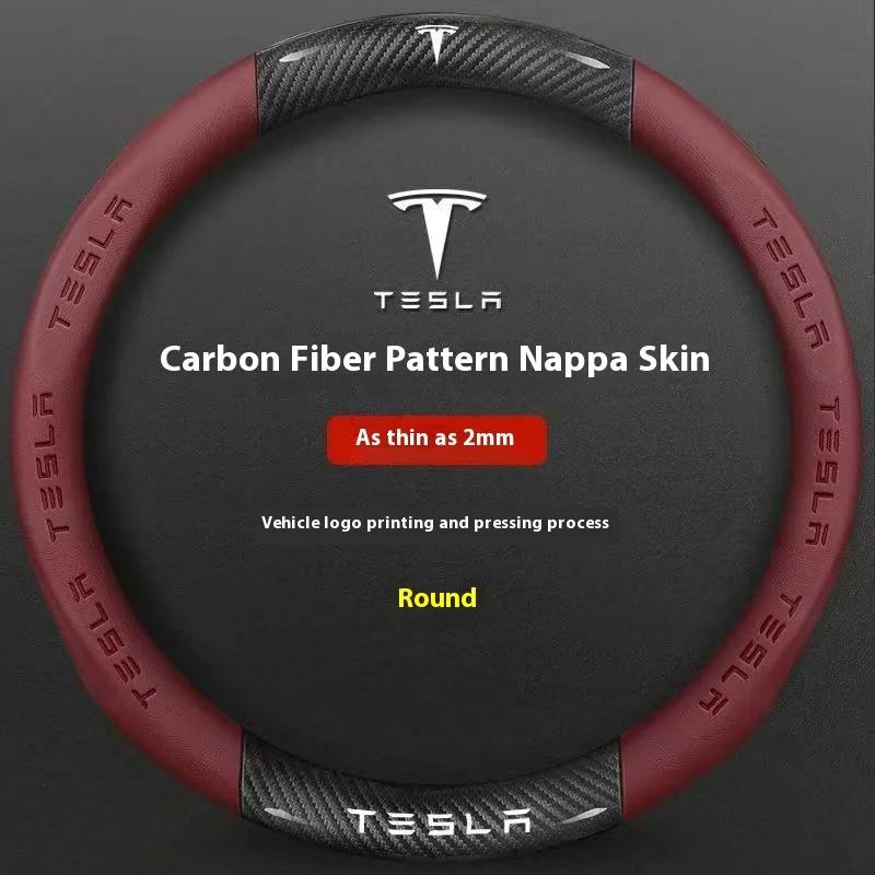 CPSSA1 Car Steering Wheel Cover for Tesla Model 3 Model S Y X Roadster 2019-2025 Auto Interior Steering Wheel Accessories Anti-Slip
