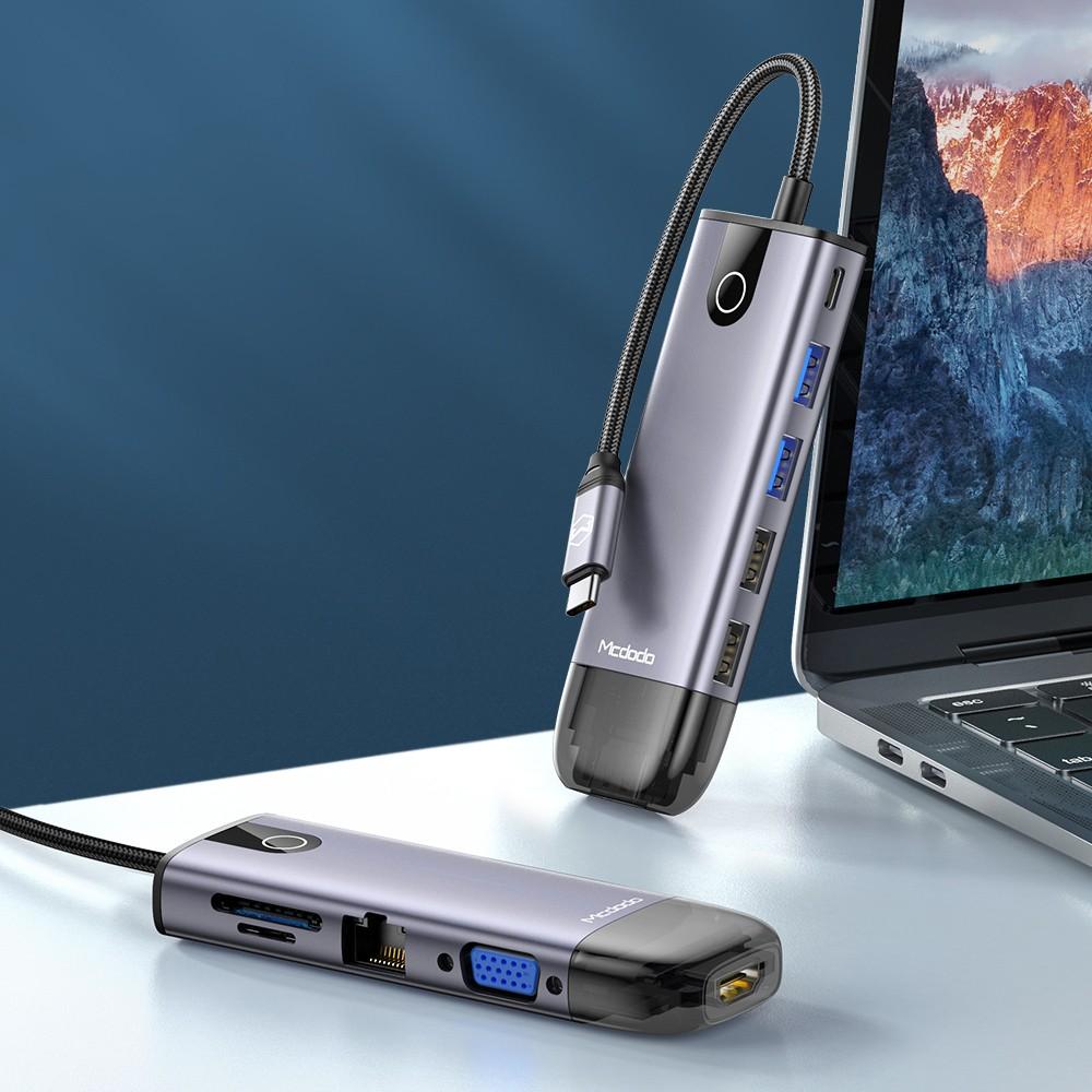Mcdodo 10в1 Usb-C Rj-45 Vga Hdmi 4K концентратор для ноутбука Macbook M1 Hu-7420