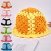 Sunflower Patterned Knitted Yarn Hat Lotus Leaf Edge Crochet Bucket Hat  New Year Celebration