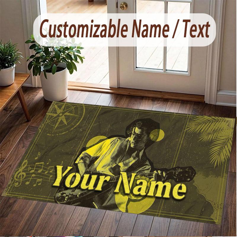 Custom Name Crystal Velvet Rug,Arctic Monkeys Comfortable Anti Slip Floor Mat For Room Decoration