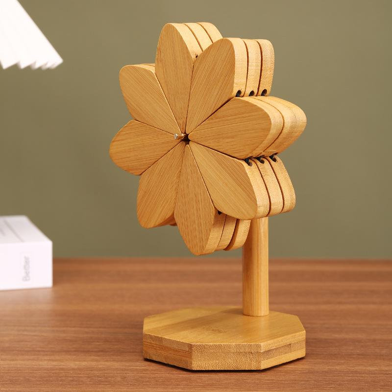 Как дерево ветряная мельница теплоизоляционный коврик Nanzhu твердая древесина оптовая продажа подставка для столовых приборов противоожоговый коврик украшение для обеденного стола