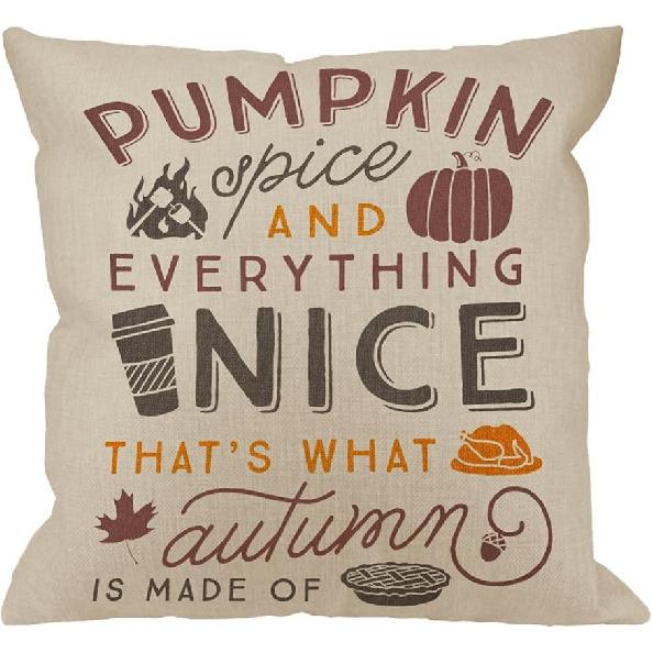 HGOD DESIGNS Pumpkin Pillow Case by Throw Pillow Case Spice Cotton Linen Square Cushion Cover Standard Pillowcase for Men Women Home Decorative Sofa