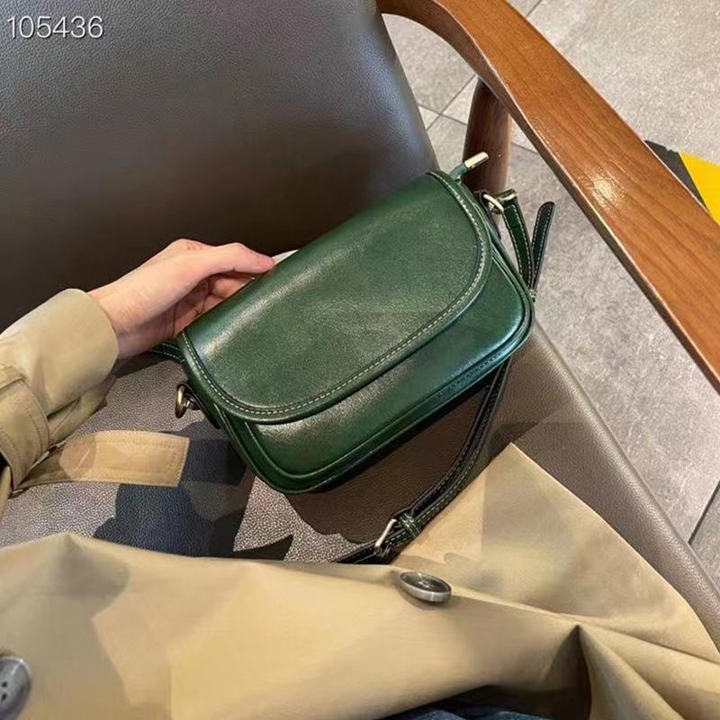 2024 Vintage Leather Crossbody Bag: Women's Autumn/Winter Trend, Small Square Cowhide Shoulder Bag