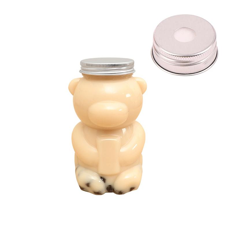 Бутылка для воды Kawaii Bear объемом 500 мл для молока, чая, кофе, сока, портативная прозрачная бутылка для напитков с крышкой