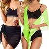 Short Sarongs Chiffon Swimsuit Wrap Sheer Short Skirt Soft Beach Short Cover  Women