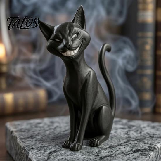 Подарок в готическом стиле для любителей кошек, 3D-печатная черная фигурка, зловещее настольное украшение, жуткое украшение, темное фэнтези, сидящая статуэтка, Хэллоуин, домашний стол
