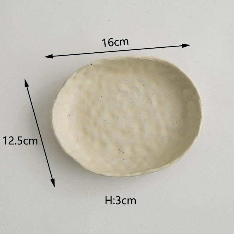 Creative Irregular Dishes and Plates Sets Vintage Hand Pinch Texture Tableware Feature Hotel Dinner Plates Dessert Bowl Home