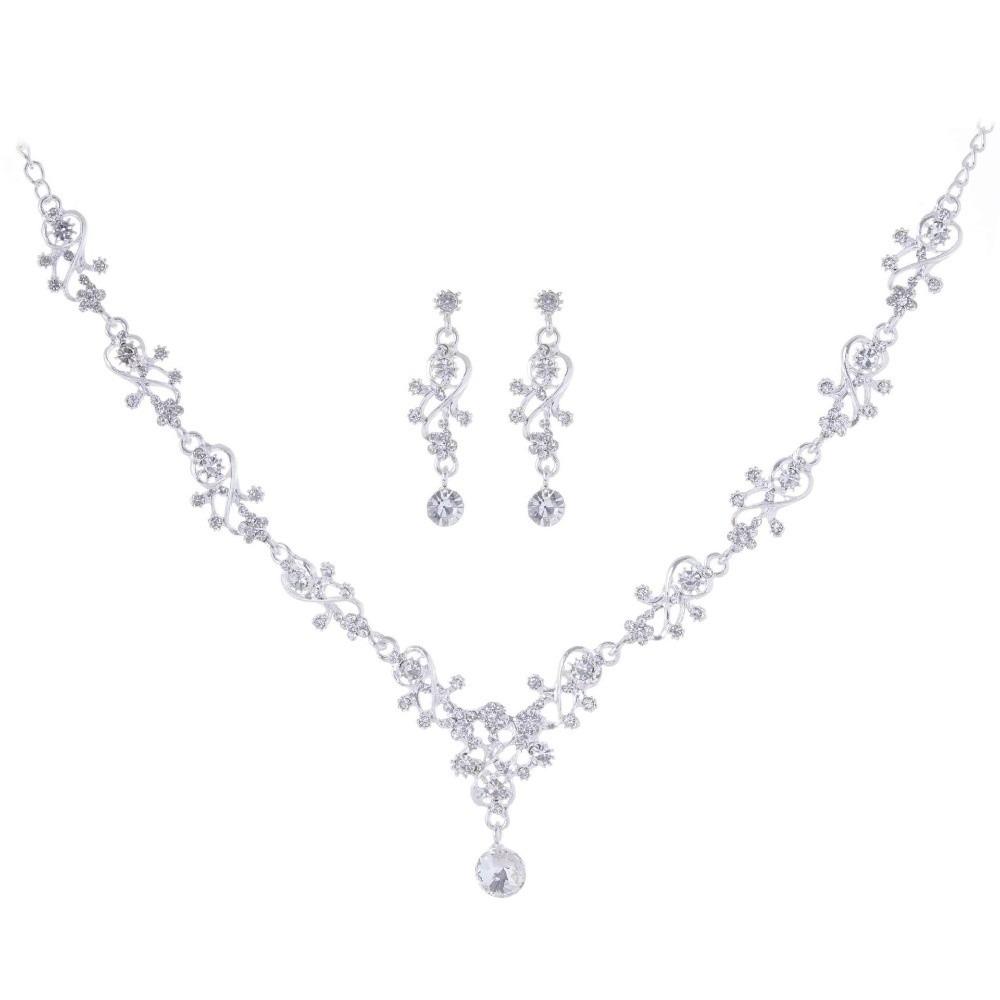 Блестящие Изысканные Ювелирные Наборы Золотое Ожерелье Серьги Набор Свадебные Ювелирные Наборы Свадьба Помолвка