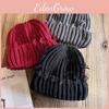 With Color Solid Hole Knitted Hat For Men Women Winter Street Headgear Fashion