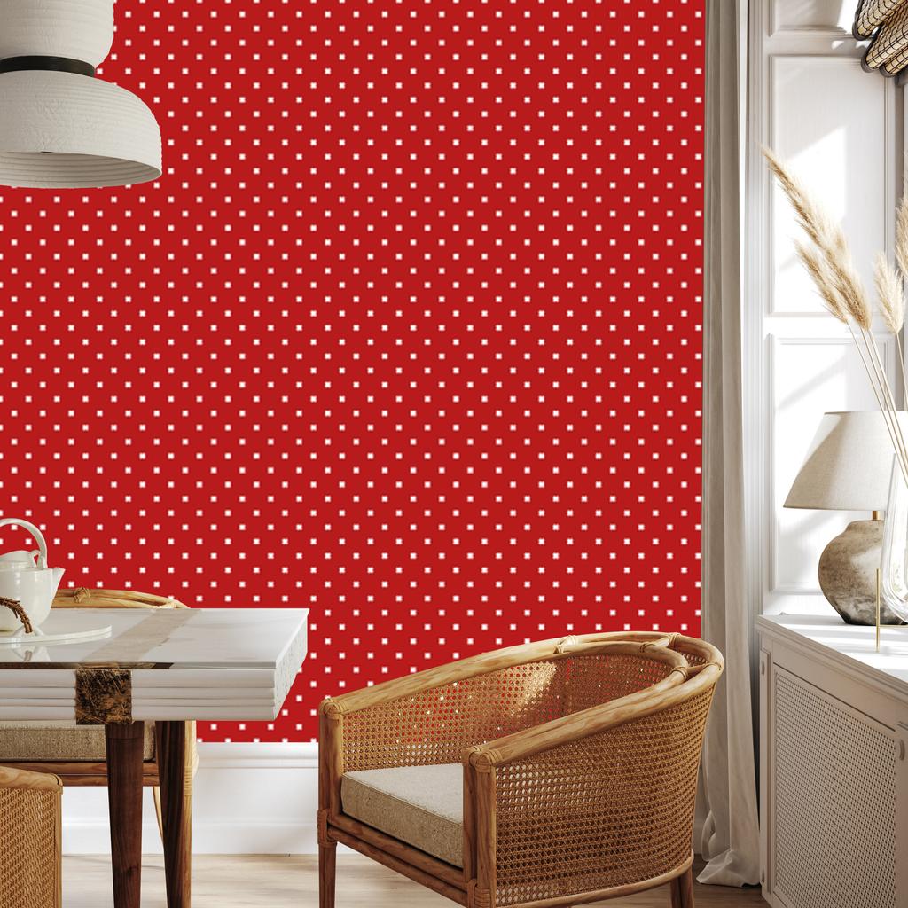 Wallpaper Small Christmas Patterns Red for Living Room and Bedroom 50x1000