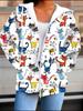 Cat 3D Printed Hooded Cardigan Plus Size Autumn Winter Retro