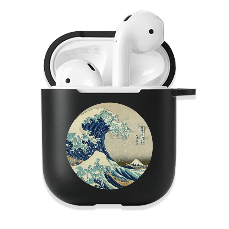 Мягкий черный силиконовый чехол для Apple Airpods Pro 3 2 1 The Great Wave of Kanagawa Bluetooth, беспроводные чехлы для наушников Airpod Cover