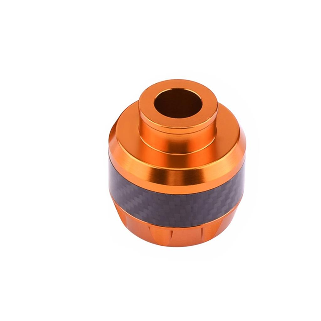 1Pc Orange & Carbon Fiber Look Motorcycle Front Fork Frame Sliders 5.1x5x1.5cm