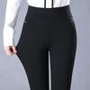 Womens High Waist Stretch Slim Pencil Pants Spring Autumn Casual Trousers Black Gray All Match Style Middle Aged Ladies Fashion