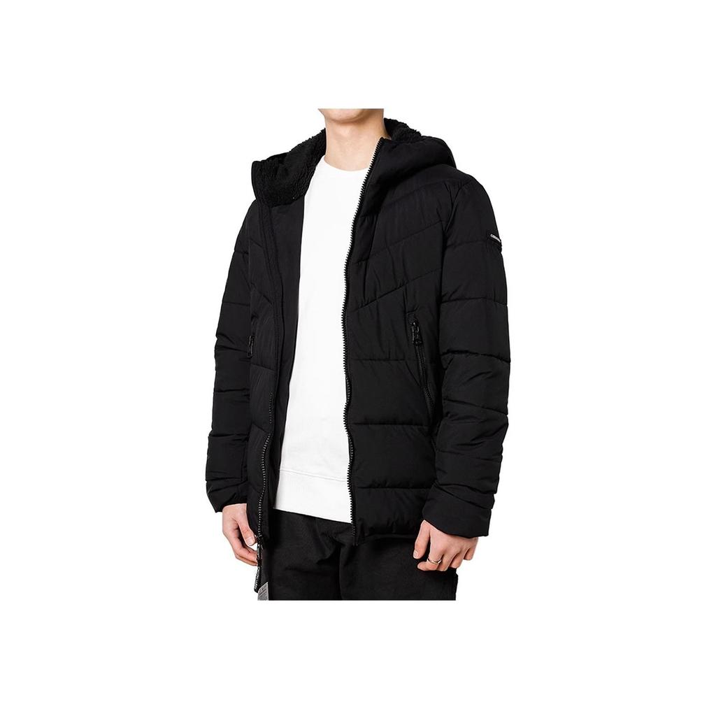 Calvin Klein Loose Fit Hooded Puffer Jacket With Zipper Men Jackets Black CM155201