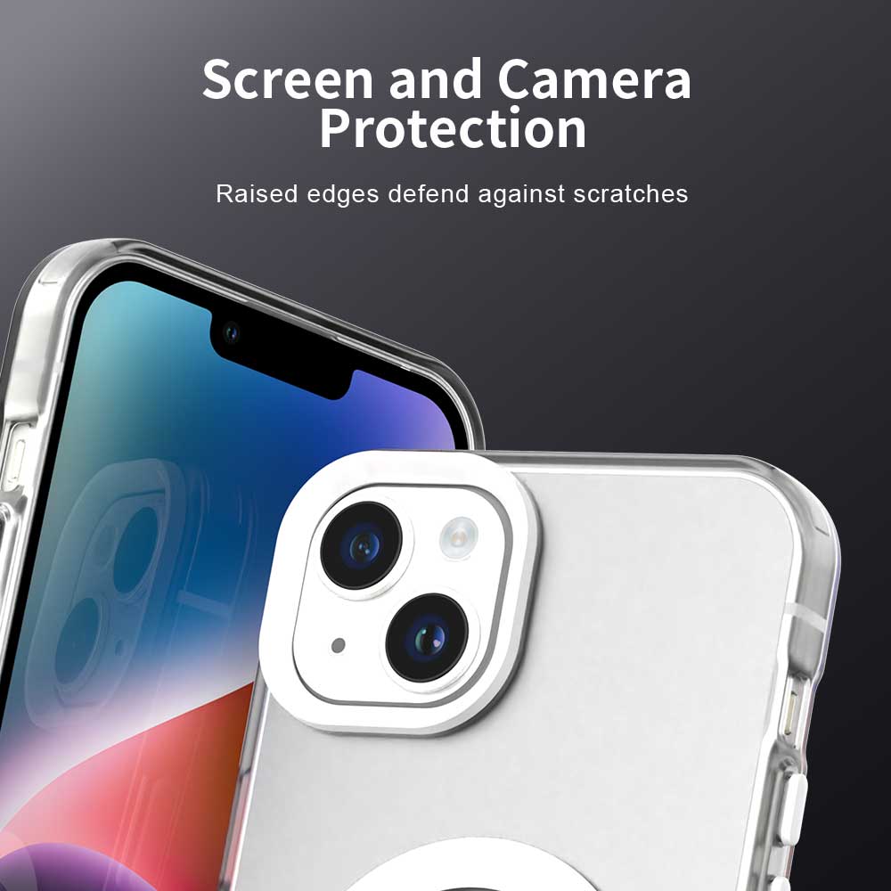 For iPhone 14/13 Case Compatible with MagSafe Color Splicing IMD TPU+PET+PC Mobile Cover