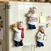 3D Магнит Шеф-повар Мультяшный Толстый Магнит на Холодильник, Ручная Роспись, Прочный Держатель для Фотографий на Холодильник для Дома, Офиса, Кухни
