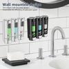 3 Chamber Shampoo Dispenser Refillable Liquid Soap Dispenser Wall Mounted Bottle Bathroom Containers  for Shower Home Hotel SPA