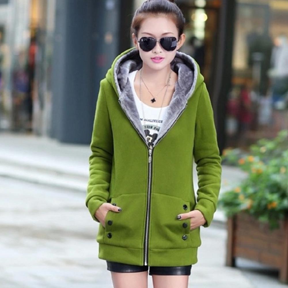 Женская мода повседневная утолщенная теплая толстовка с капюшоном, твердое пальто, верхняя одежда, куртка