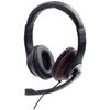 Gembird Micro-casque Supra-auriculaire Filaire Noir, Rouge Volume Réglable, Micro-casque